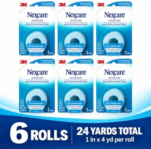 Nexcare Sensitive Skin Low Trauma Tape, 6 Count – Gentle Adhesive Medical Tape for Fragile or Delicate Skin, Hypoallergenic & Latex-Free, Ideal for Post-Surgery Care, Pediatric Use, Frequent Changes - Image 2
