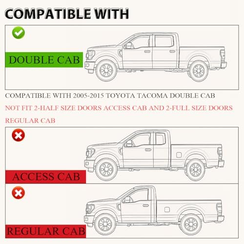 G-PLUS Floor Mats Compatible with 2005-2015 Toyota Tacoma Double Cab - Image 3