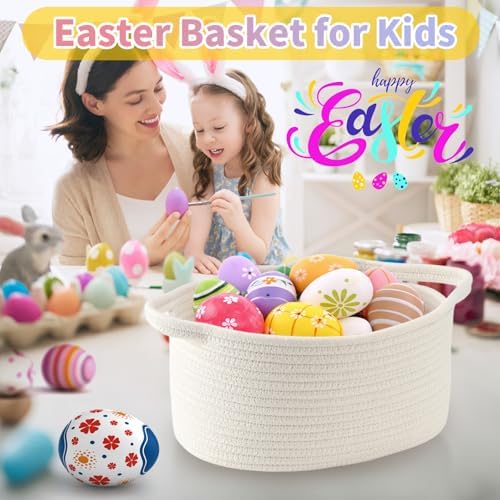 Happyiren Cute Burgundy Woven Gift Basket – Empty Burr Baskets for Seasonal - Image 3