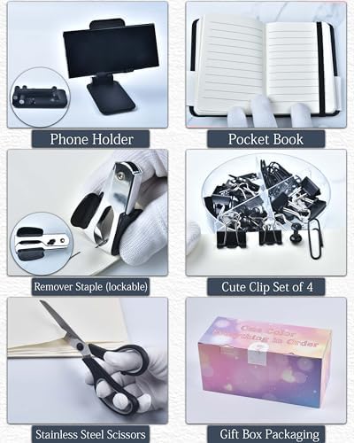 LXEVIHK Black Desk Accessories 21-Piece Office Supplies Gift Set - Image 4