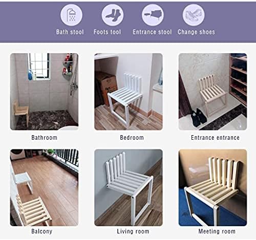 Foldable Wall Mounted Bench with 150kg Capacity for Entryway Bathroom or Living Room Stylish Hollow Design Perfect for Small Spaces - Image 4