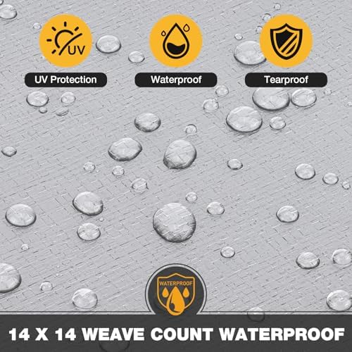 Winpull Heavy Duty Tarp 14 Mil Tarp Waterproof Silver 15x25 FT, UV Resistant Poly Tarp with Reinforced Grommets for Camping, Boat Cover, Patio Furniture, Roof, Firewood Pile - Image 5