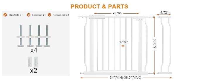 Extra Wide Baby Gate Extra Tall Dog Gate - Image 2