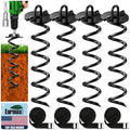 Eurmax USA 4-Pack Spiral Ground Stakes,Anti-Rust High Wind Trampoline Stakes Anchors,Heavy Duty Screw-in Anchor Kit with Tie Down Straps for Dog Tie-Out,Trampoline,Tents,Tarps,Carports and More,Black by Eurmax