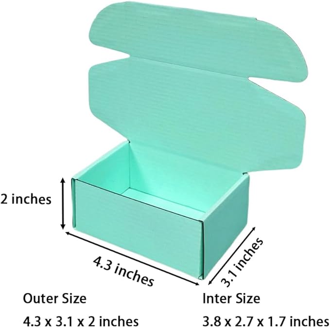 50 Pcs 4.3 x 3.1 x 2 inches Mini Size Corrugated Cardboard Gift Boxes - Image 2
