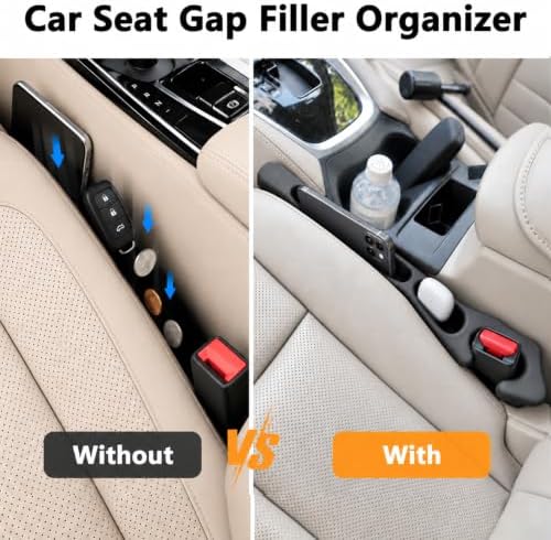 Car Seat Gap Filler, 2PCS Anti-Drop Seat Console Crevice Organizer, Black - Image 4