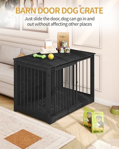 Hzuaneri 46.9" XXL Dog Crate Furniture Indoor Dog Kennel with Barn Door - Image 7