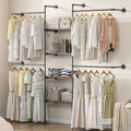 Industrial Pipe Clothing Rack with Shelves by DABILONGC