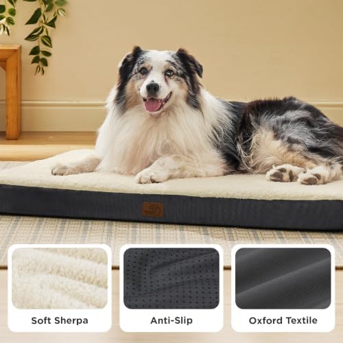 Bedsure XL Dog Bed for Crate, Pet Bed with Washable Cover, 41x29 Inch Grey - Image 4