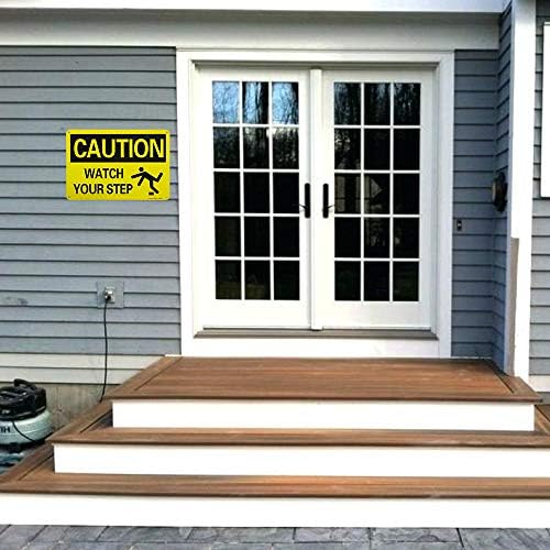 Enjoyist 2-Pack Caution Watch Your Step Sign, 10"x 7" .040 Rust Free Aluminum – Reflective, UV Protected and Weatherproof - Image 6