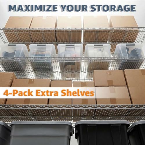 21" x 42" Wire Shelving Replacement Shelf 4 Pack for Retail Displays, Stock Rooms, and Storage, NSF - Image 7