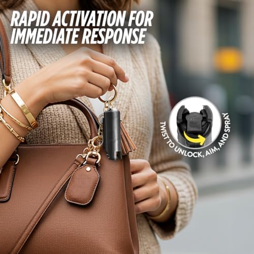 Guard Dog Security Quick Action Pepper Spray Self Defense Keychain, Maximum Strength 1.44 MC, OC Spray, 16-Foot Range, Twist-Lock Safety, Belt Clip for Easy Carry for Women and Men, Made in USA - Image 6