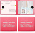 UYYE Car Registration and Insurance Card Holder, Vehicle Glove Box Car Organizer, Interior Car Accessories for Documents, Cards, License - 2 Pack by UYYE