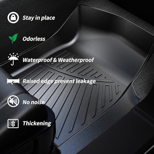 Floor Liners for 2025 Acura ADX & Honda HR-V 2023-2026 TPE All Weather Protection 1st & 2nd Row Car Floor Mats 2025 ADX Accessories-Black - Image 4