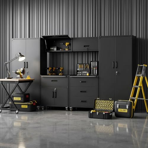 6-Piece Garage Storage Cabinets System Heavy Duty Workshop Set - Image 3
