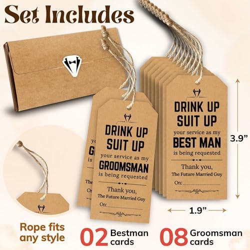 STOFINITY Groomsmen Proposal Tags, 8 Groomsman and 2 Best Man Cards - Image 2