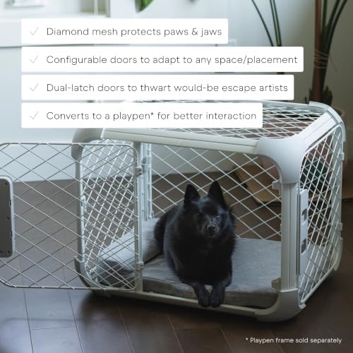 Diggs Evolv Modular Dog Crate for Dogs Up to 16" Tall, Ash, Small - Image 2