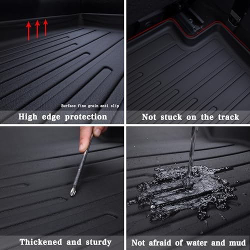 Floor Mats & Trunk Mat & Backrest Mat for 2025 2026 Nissan Kicks TPE All Weather Protection 2 Rows Car Floor Liners & Cargo Liners (Fit Upper Layer) with Velcro Rear Seats Backrest - Image 4