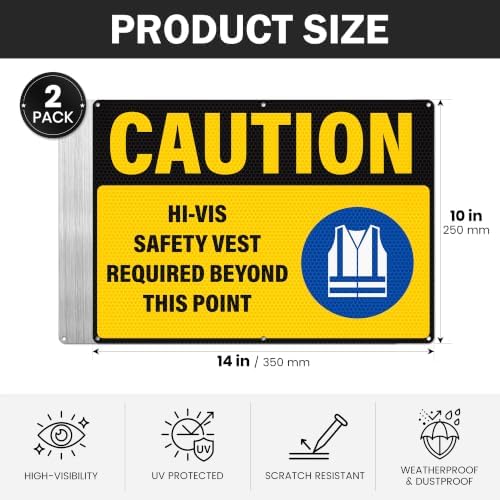 Caution Hi-Vis Safety Vest Required Beyond This Point Sign - Image 4
