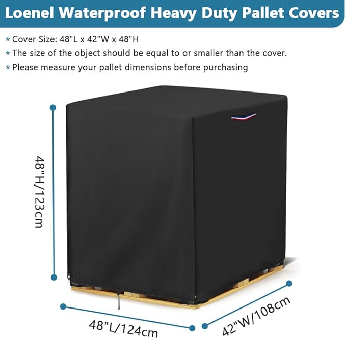 Pallet Cover, Waterproof Heavy Duty Pallet Covers Fits Large Pallets Up to 48" - Image 3