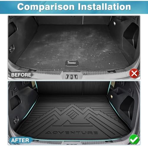 Mixsuper Cargo Liner for Ford Edge 2015-2025, Trunk Mat Backrest Mat for Ford Edge Accessories Cargo Mat Rear Trunk Liner Black - Image 3