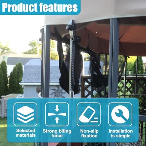YoRise 20PCS Tarp Clips Heavy Duty Lock Grip & Ball Bungee Cords, Shade Cloth Fastener Clips, Car Cover Clamp Holder for Pool Awning Cover, Shark Tent, Outdoor Camping (Black) - Image 5