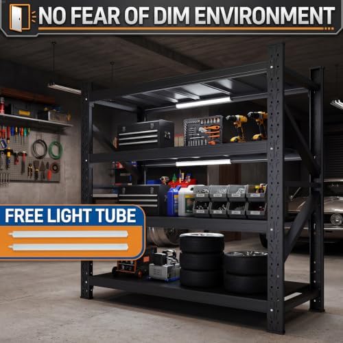 LLIIFFFEE Heavy Duty 4-Tier Metal Storage Garage Shelving Unit - Image 5