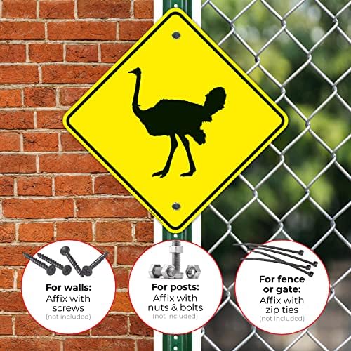 Ostrich Crossing with Graphic Sign, - Image 4
