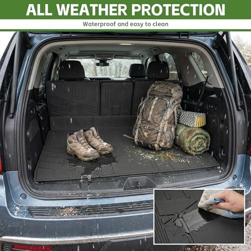 Cargo Liners for 2025 2026 Ford Expedition Max/Lincoln Navigator L Trunk Mat with Seat Back Cover Accessories, All Weather Rear Cargo Mat Backrest Protector(Only for Max & L Models) - Image 3