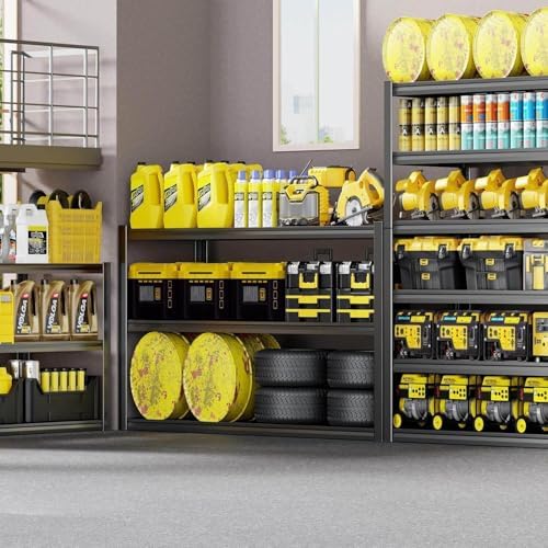 65" W Garage Shelving Heavy Duty, 6 Tier Garage Shelves, Adjustable Storage Shelving Unit, Commercial Metal Shelf for Warehouse, Pantry - Image 7
