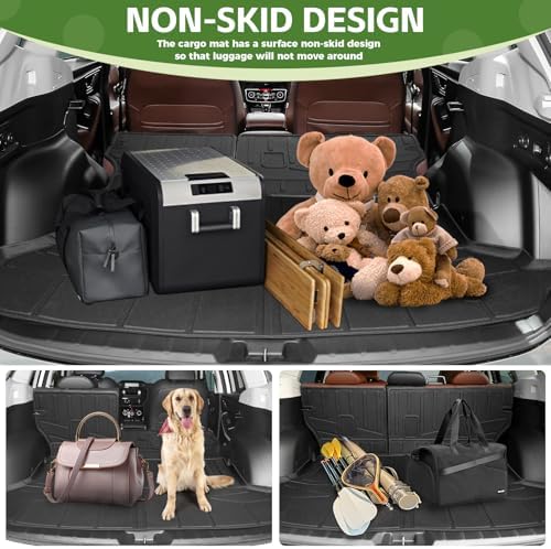 Cargo Liners for 2019-2024 Subaru Forester Without Subwoofer Trunk Mat with Seat Back Cover Accessories, All Weather Rear Cargo Mat Backrest Protector - Image 4