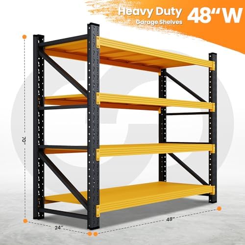 48” Wide Heavy Duty Metal Garage Shelving, Adjustable Storage Shelf - Image 2