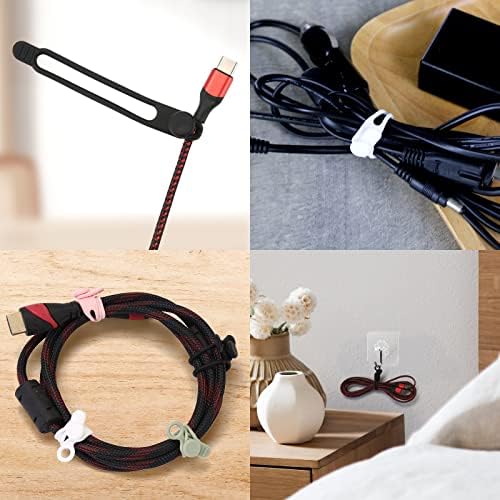UMUST 12Pcs Silicone Cable Ties, Cable Management Cord Organizer 4Colors - Image 6