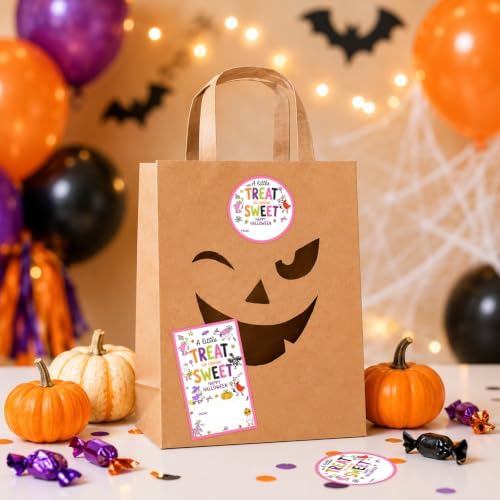 Cute Halloween Duck A Little Treat Gift Tag Stickers-40Pcs - Image 4