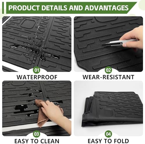 Cargo Liners for 2021-2026 Jeep Wrangler JL Unlimited 4XE 4 Door,Trunk Mat with Seat Back Cover Accessories All Weather Rear Cargo Mat Backrest Protector for 4XE (Not for 4X4 Gas Type) - Image 5