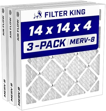 Filter King 14x14x4 Air Filter MERV 8, AC Furnace Filters (3-Pack) by FilterKing
