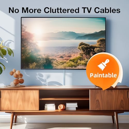 Delamu 157in Cord Covers for Wires on Wall, Cord Hider for 1 Cord, Paintable Cable Hider, Cable Management Wire Covers for Cords, L15.7 W0.55 H0.4in, Beige - Image 6