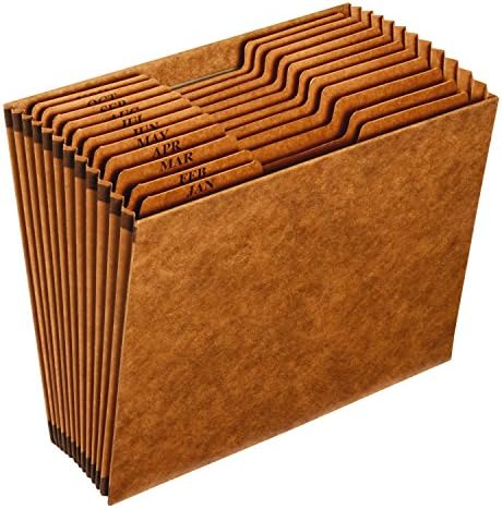 Globe-Weis PFXR217MHD /Pendaflex Heavy-Duty Expanding File, Open Top, 12 Pockets, Monthly Index, Letter Size, Brown (R217MHD) by TOPSProducts