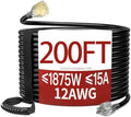 Skrizcable 200 FT 12 Gauge Heavy Duty Extension Cord Outdoor, Black by Skrizcable