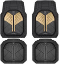 CAR PASS Heavy Duty Rubber Car Mats, Deep Dish Car Floor Mats All Weather, Car Mats Full Set 4-Piece Trim to Fit for Sedans SUVs Trucks, Waterproof Anti-Slip Automotive Mats, V12 Black Champagne Gold by CARPASS