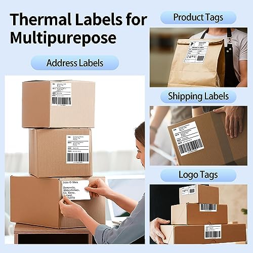 Phomemo Genuine 4X6 Thermal Shipping Label 1000 Labels per Stack - 4x6 FanFold Thermal Labels Compatible with Phomemo Shipping Label Printer, Strong Adhesive Shipping Labels, Commercial Grade - Image 6