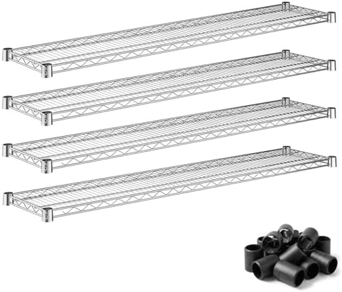 12"x72" Metal Wire Shelves 4-Pack Chrome, NSF Commercial Kitchen Storage Rack Replacement by Zedfire