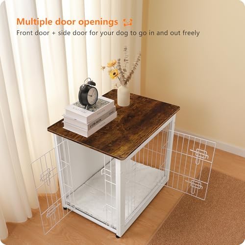 DWANTON 27" Dog Crate Furniture, Dog Kennel Indoor, with Waterproof Cushion - Image 2