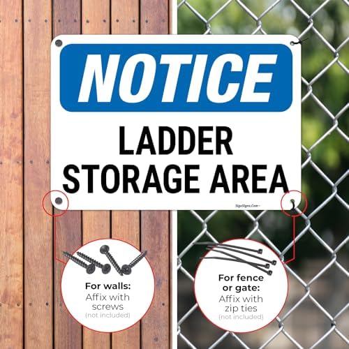 OSHA Notice Ladder Storage Area Sign, - Image 3
