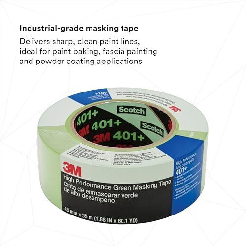 3M High Performance Green Masking Tape 401+, 48 mm x 55 m, 6.7 mil - Image 2