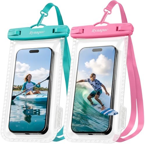 Rynapac Waterproof Phone Pouch 2 Pack, Waterproof Phone Case, [Up to 8.5''] by Rynapac