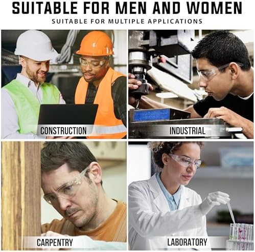 BISON LIFE Clear Safety Glasses for Men & Women, ANSI Z87.1 Certified, 6 Pk - Image 7