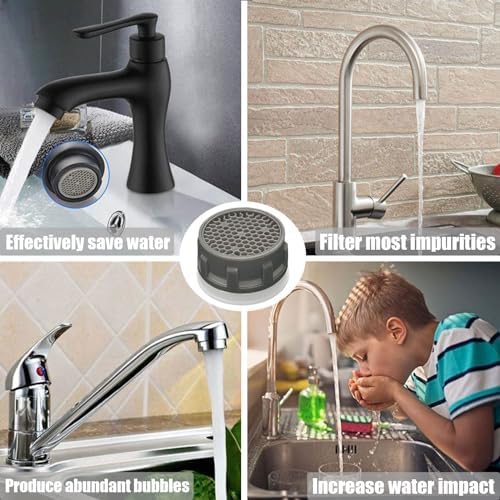 Faucet Aerator, 1.5 GPM Restrictor Plug-in Faucet Aerator Bathroom or Kitchen Replacement (20 pieces in white) - Image 7