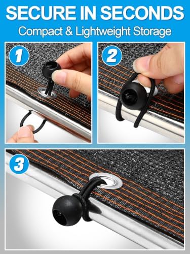 Aulock 50pcs 4in Heavy-Duty Bungee Cords with Balls for Tarp Shade Cloth - Image 7