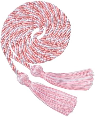 Pink White Graduation Cord, Graduation Honor Cords Braided Tassels Cord for 2026, 68” Long Polyester Yarn Honor Ropes for 2026 Grad Decorations, Party Ceremonies by GHGMAO